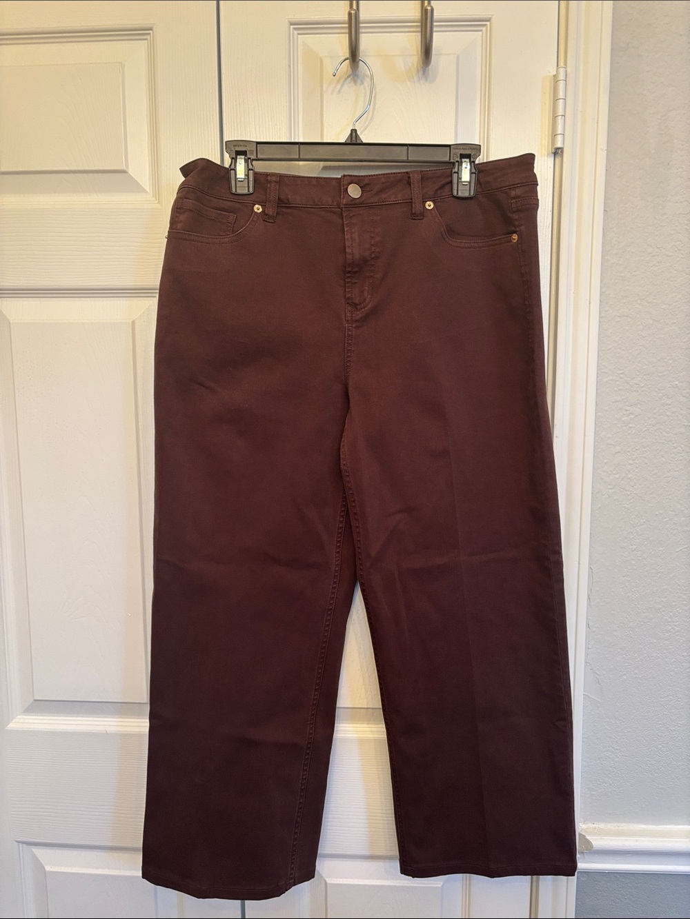 Dear John Women's Ankle Straight Jeans in Burgundy/fig